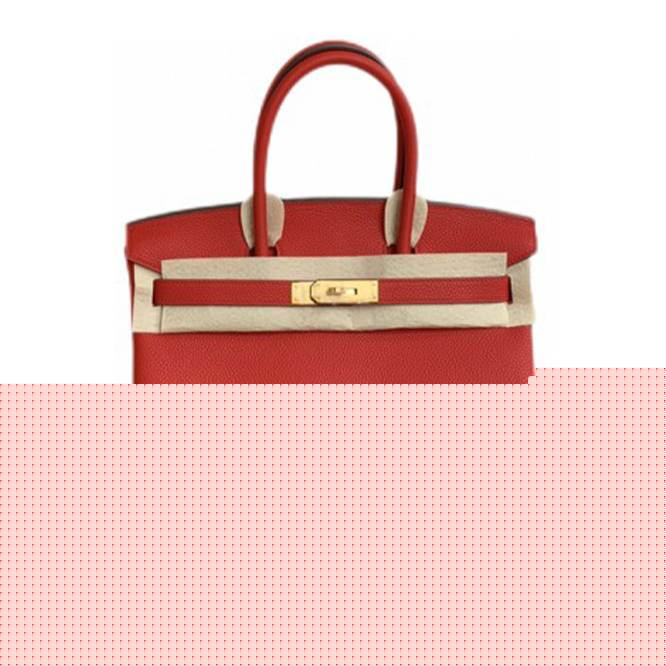 H**mes herH**mes birkin bag red half-handmade  (30cm*21cm*13cm)